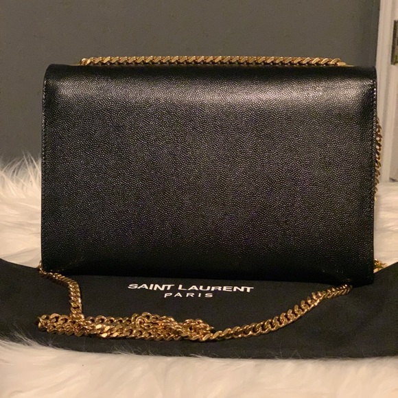 Authentic YSL black & gold chain clutch/purse - Picture 2 of 8